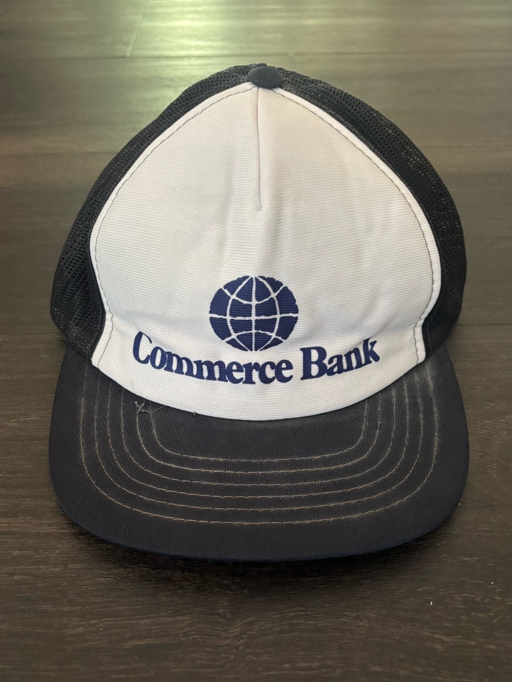 Vintage Commerce Bank Foam Mesh Trucker Hat Snapback Cap